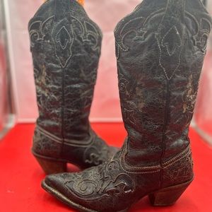 Corral women 6.5 lizard inlay cowgirl boots